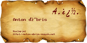 Anton Ábris névjegykártya
